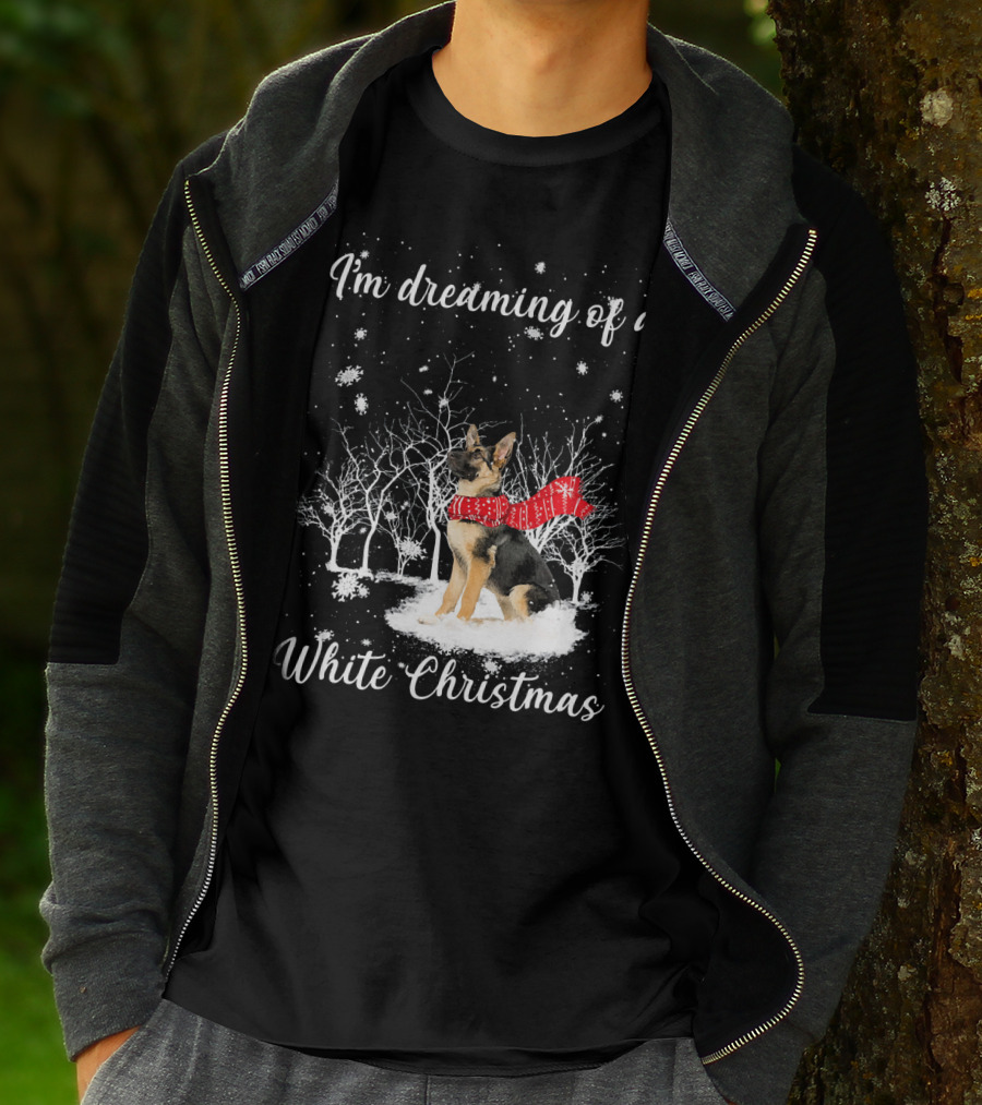 I'm Dreaming Of A White Christmas With Dog And Snowy Trees T-Shirt