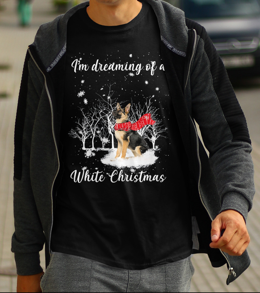 I'm Dreaming Of A White Christmas With Dog And Snowy Trees T-Shirt
