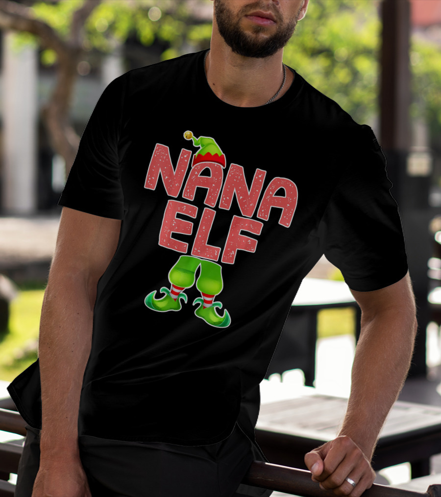 Nana Elf Merry Christmas Humor T-Shirt