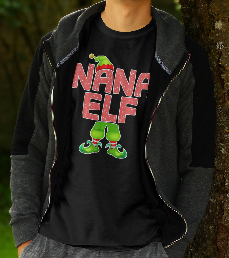 Nana Elf Merry Christmas Humor T-Shirt