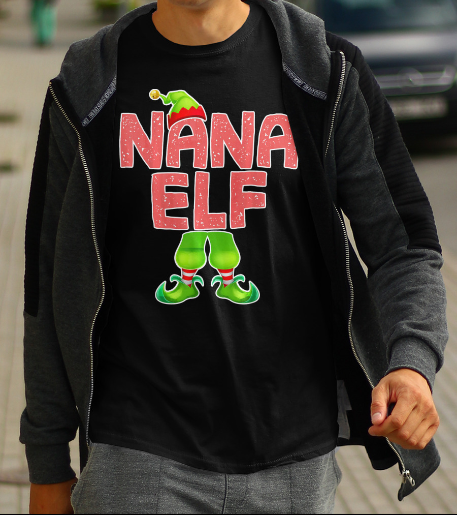 Nana Elf Merry Christmas Humor T-Shirt