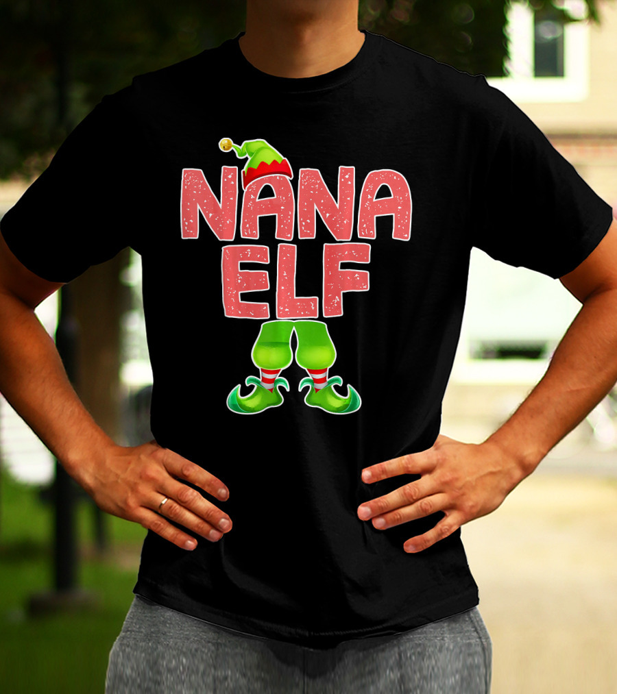 Nana Elf Merry Christmas Humor T-Shirt