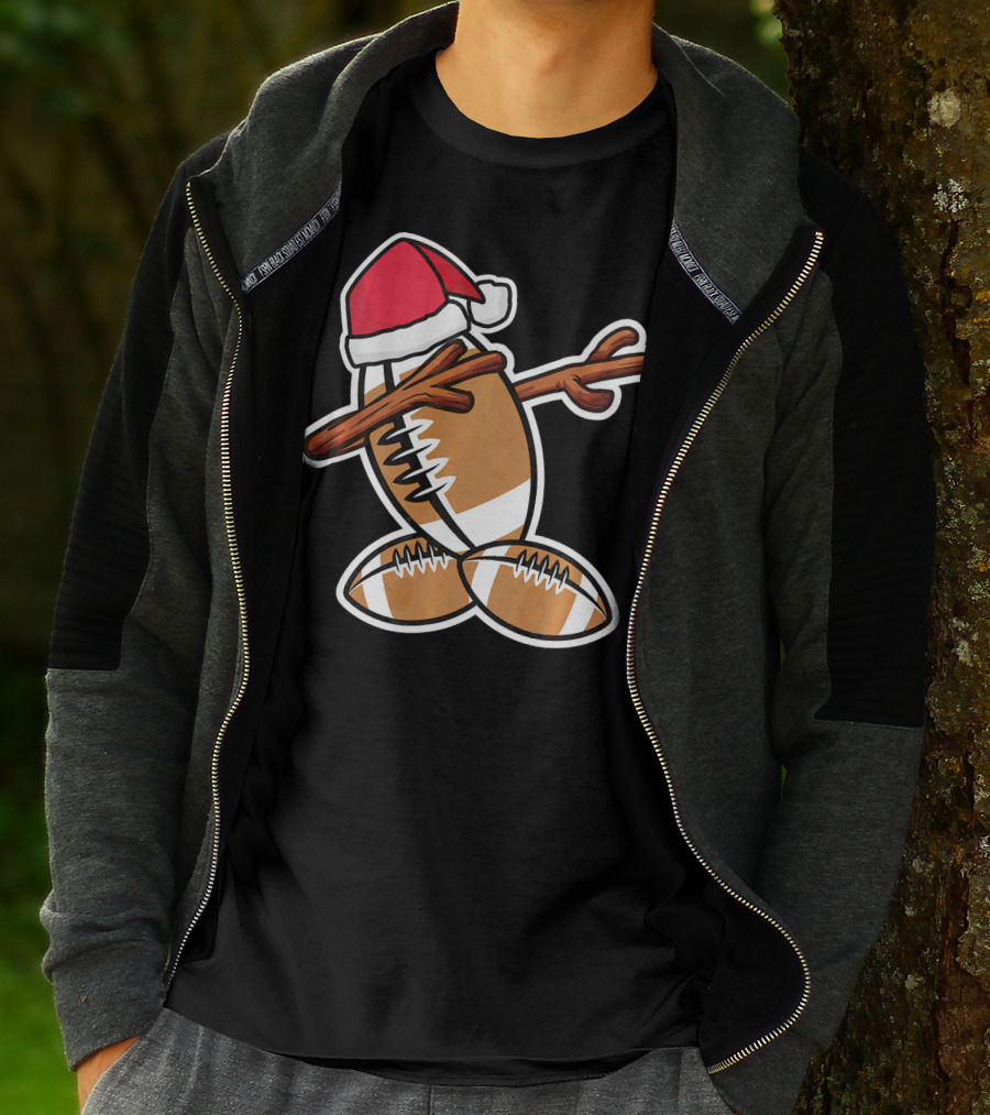 Dabbing Christmas Football Snowman T-Shirt