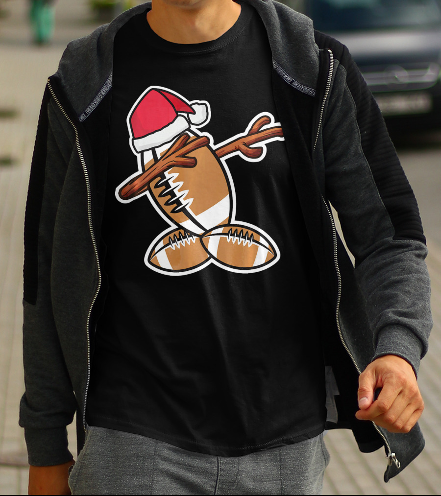 Dabbing Christmas Football Snowman T-Shirt