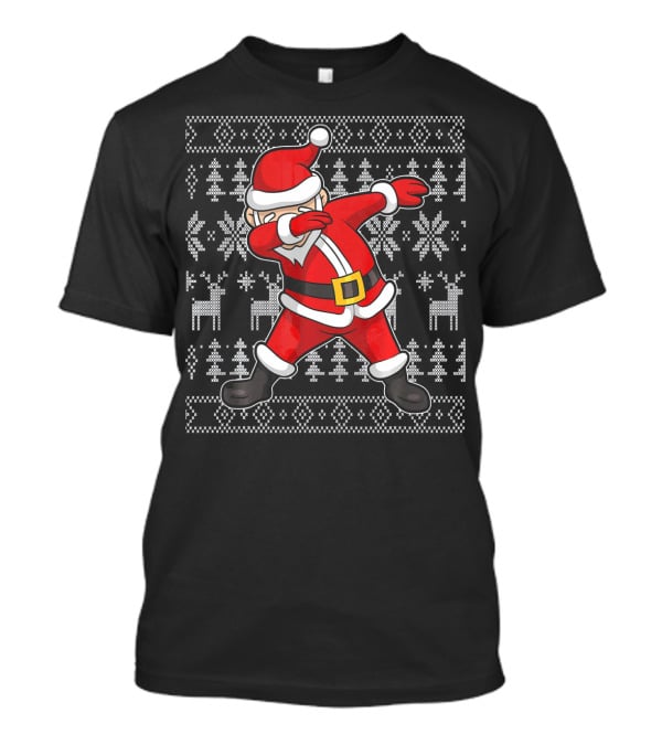 Dabbing Santa Claus On Ugly Christmas T-Shirt