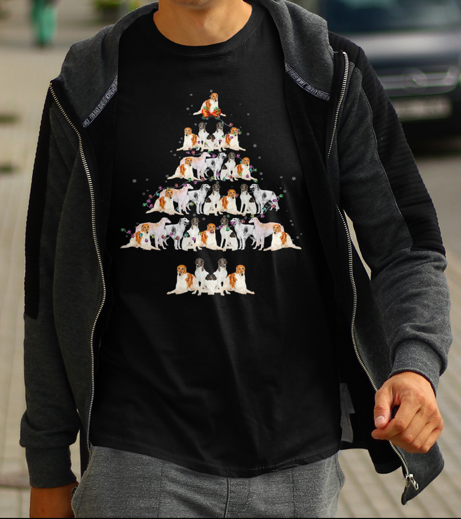 Borzoi Dog Christmas Tree Arrangement T-Shirt