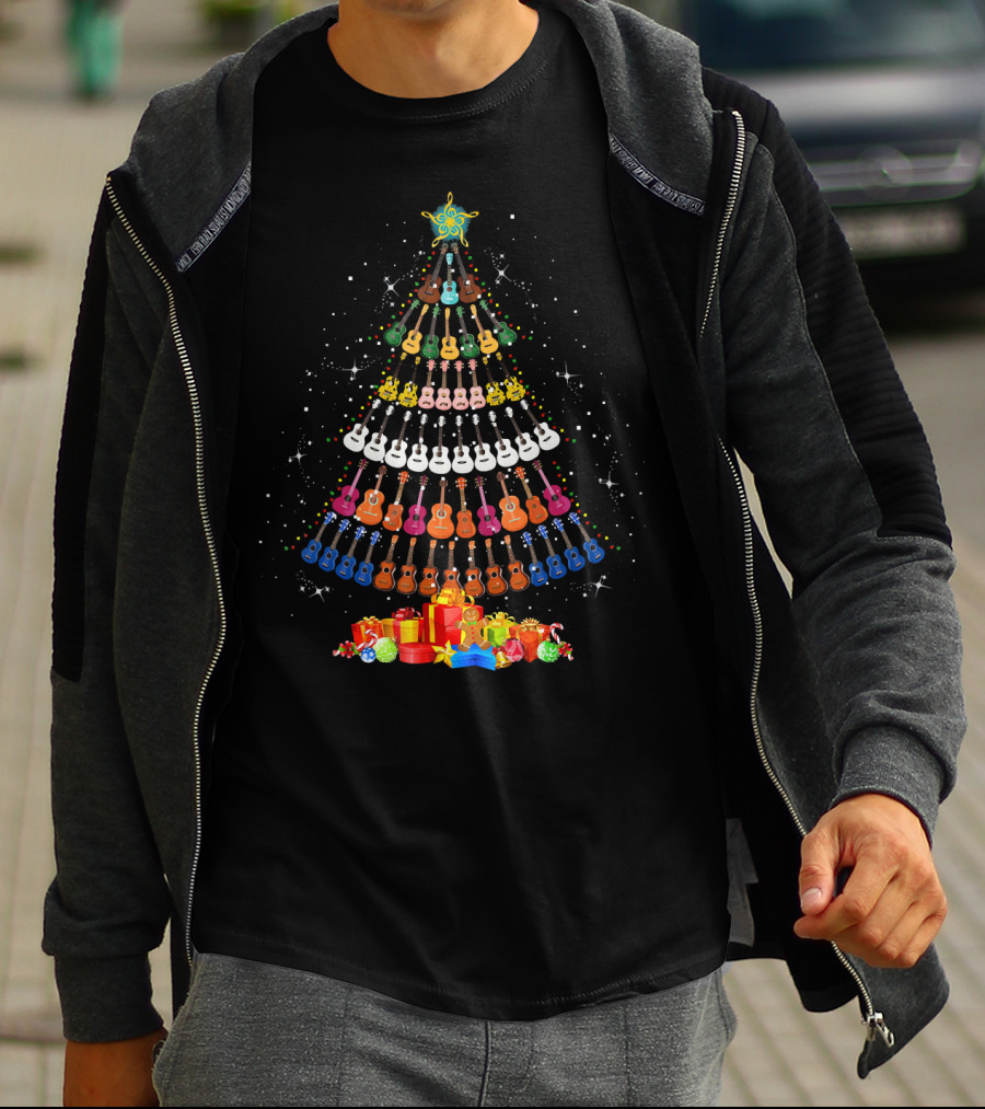 Ukulele Lover Merry Christmas Tree T-Shirt