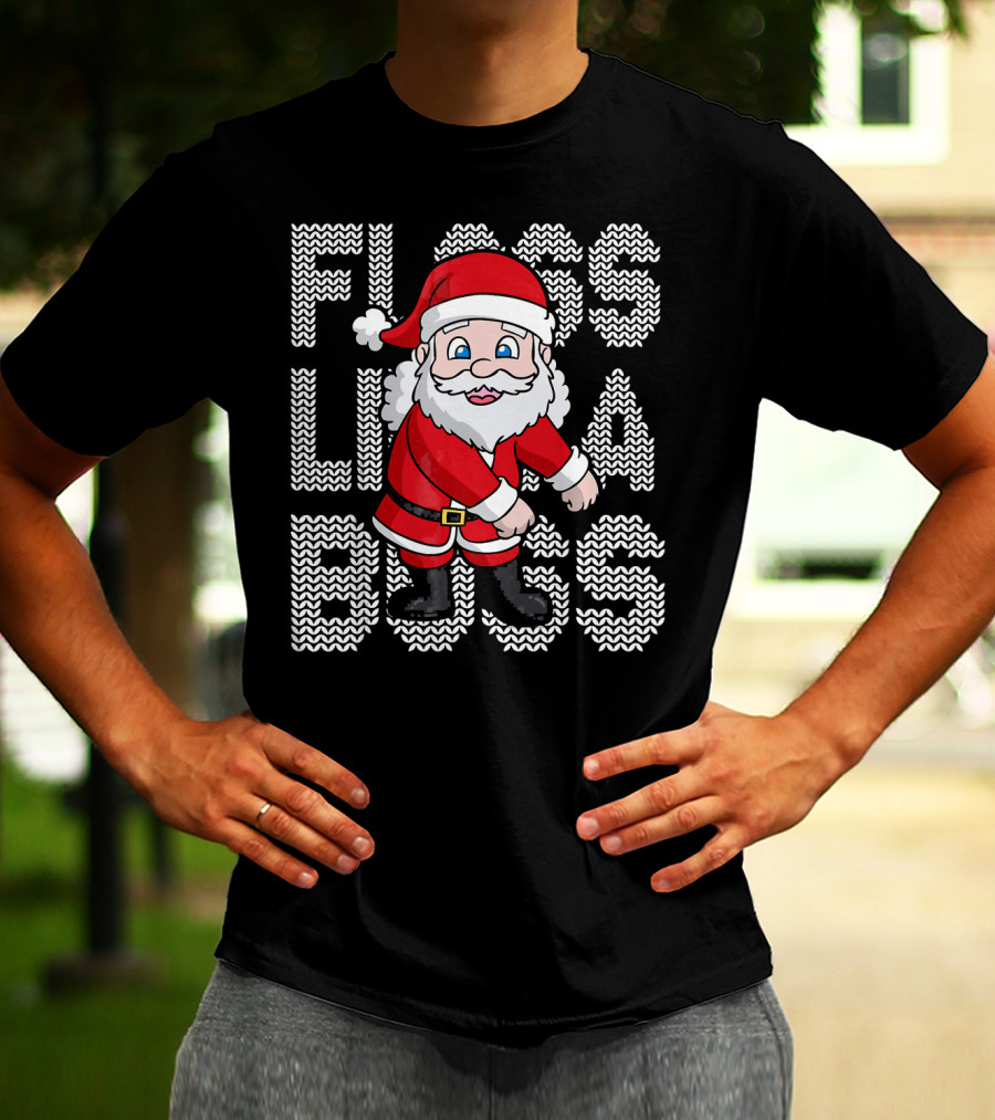 Santa Floss Like A Boss Christmas Kids T-Shirt