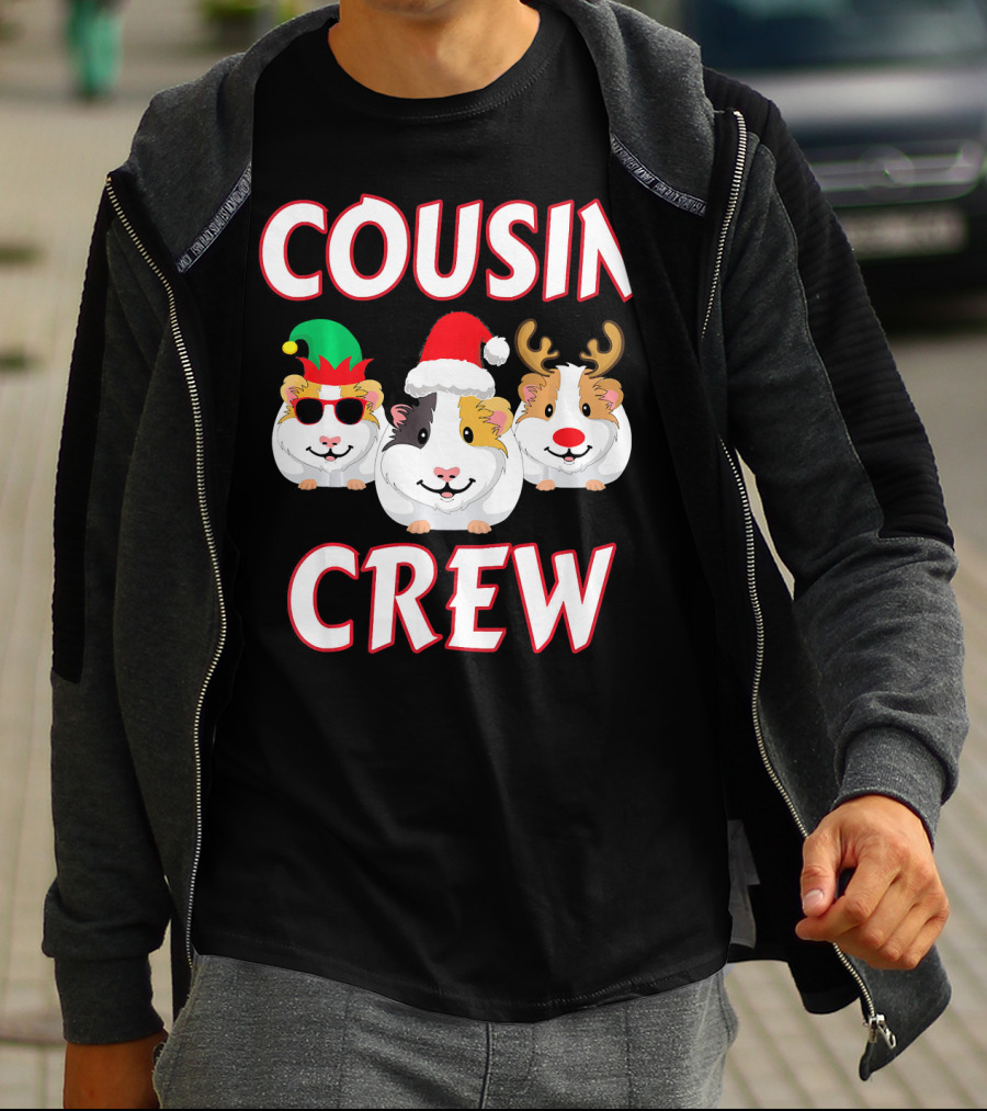 Cousin Crew Guinea Pig Christmas Holiday Reindeer Elves T-Shirt
