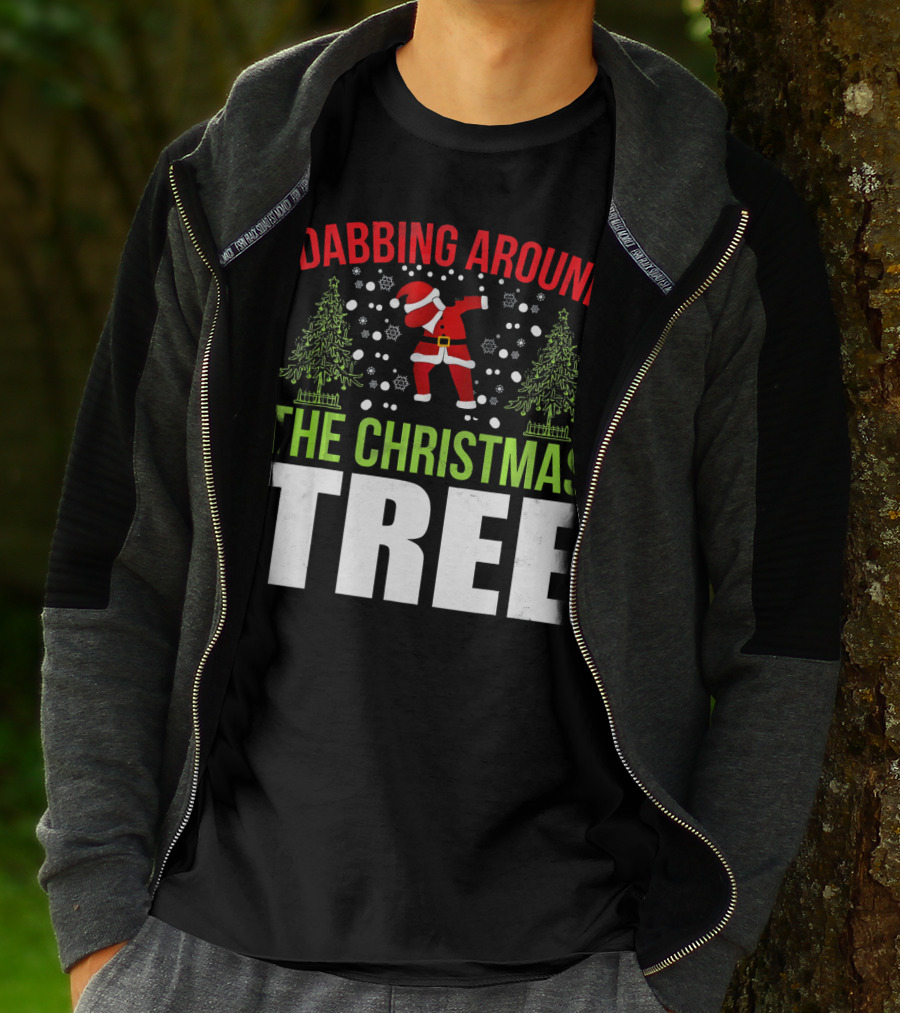 Dabbing Around The Christmas Tree Santa Dance T-Shirt