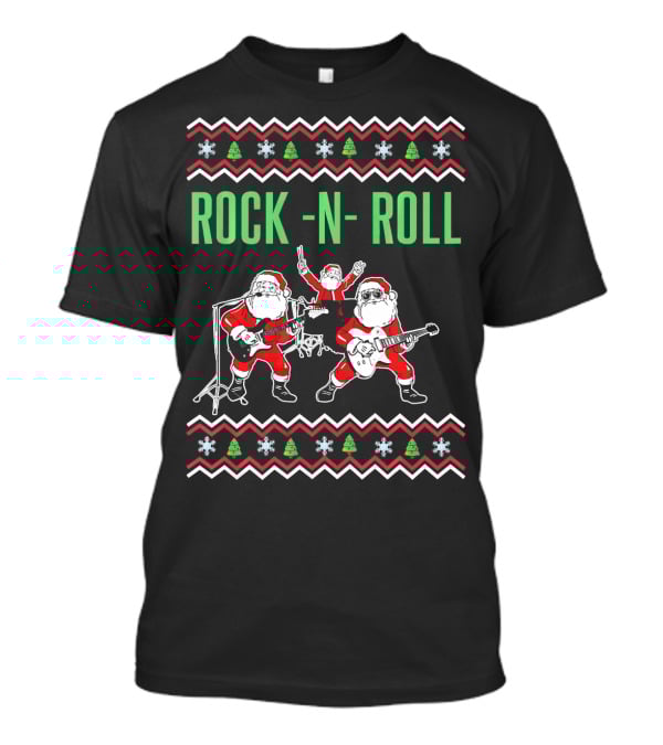 Rock N Roll Christmas Santa Rocks Festive Band Αντίγραφo T-Shirt