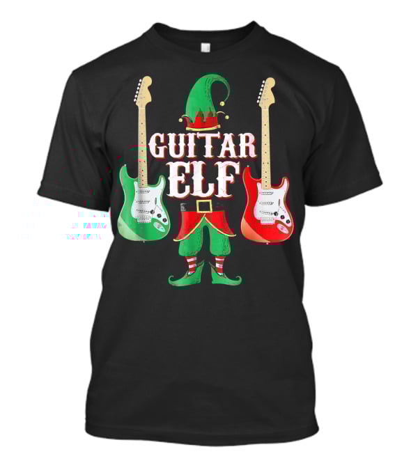 Guitar Elf With Red And Green Electric Guitars T-Shirt