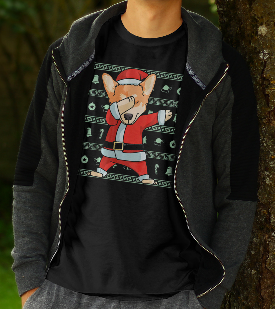 Corgi Santa Dabbing Christmas T-Shirt
