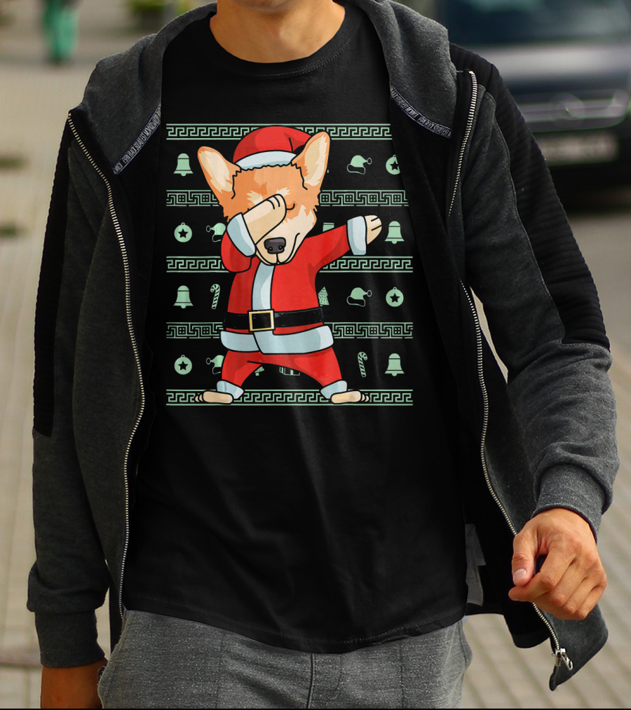 Corgi Santa Dabbing Christmas T-Shirt