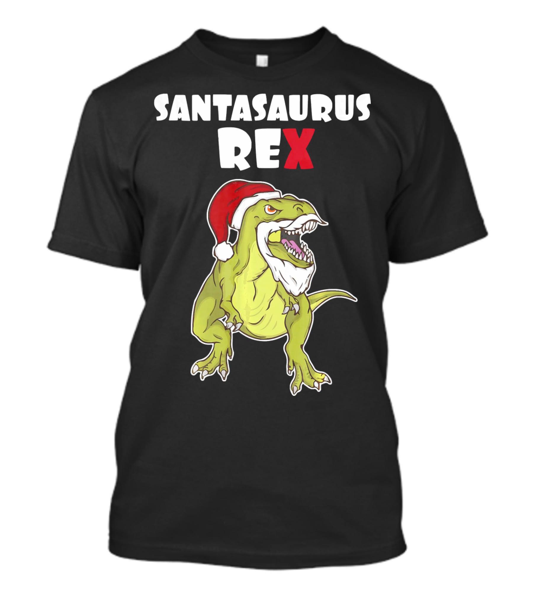 Santasaurus Rex Christmas Dinosaur Santa T-Shirt