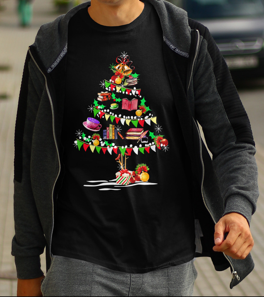 Christmas Tree Of Books And Holiday Cheer T-Shirt