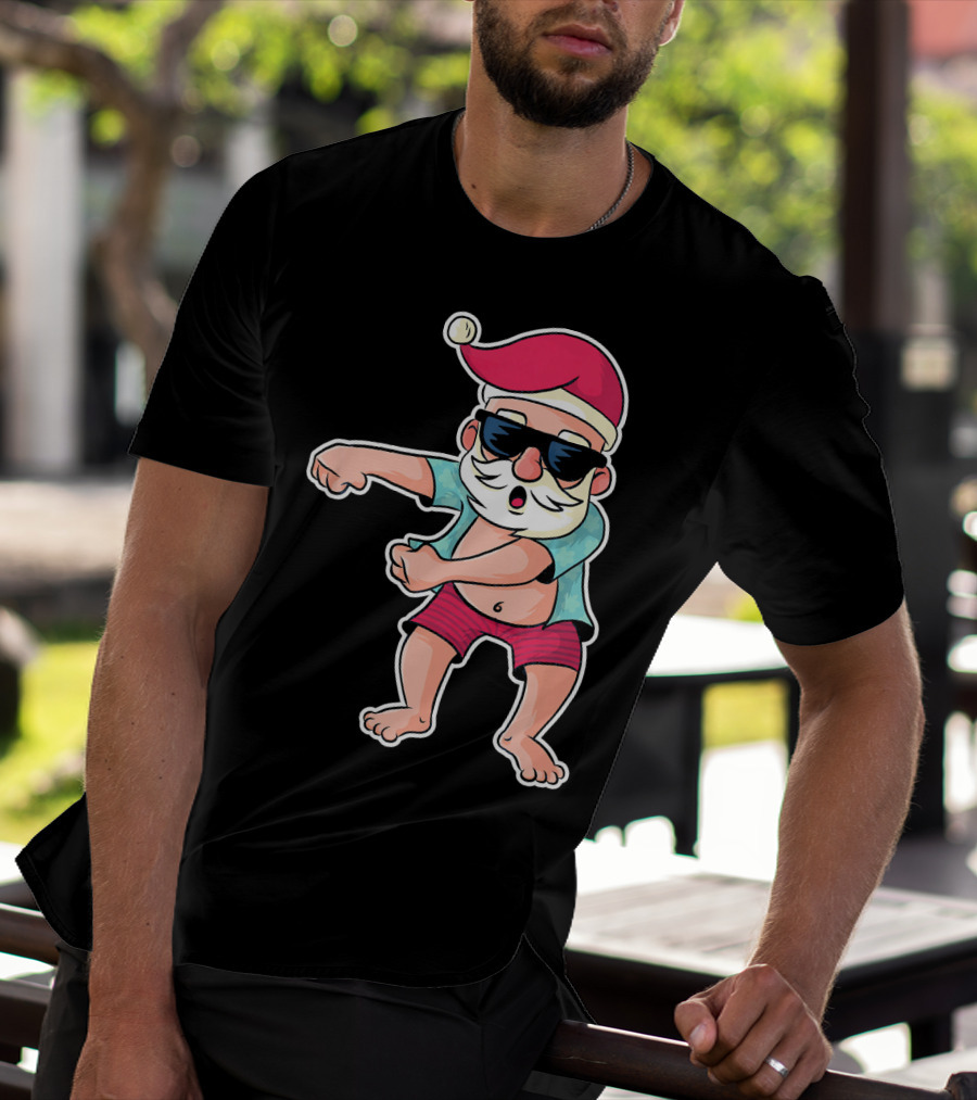 Flossing Dance Santa In Sunglasses And Hat T-Shirt