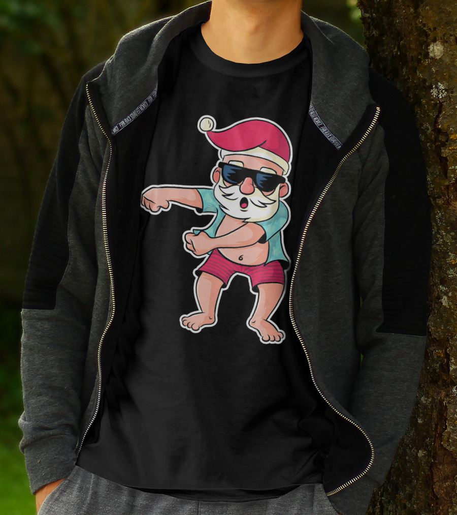 Flossing Dance Santa In Sunglasses And Hat T-Shirt