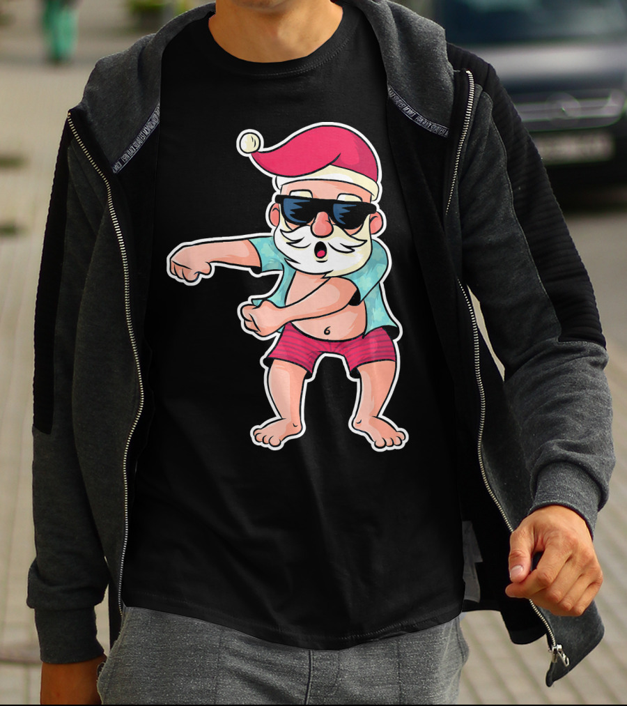 Flossing Dance Santa In Sunglasses And Hat T-Shirt
