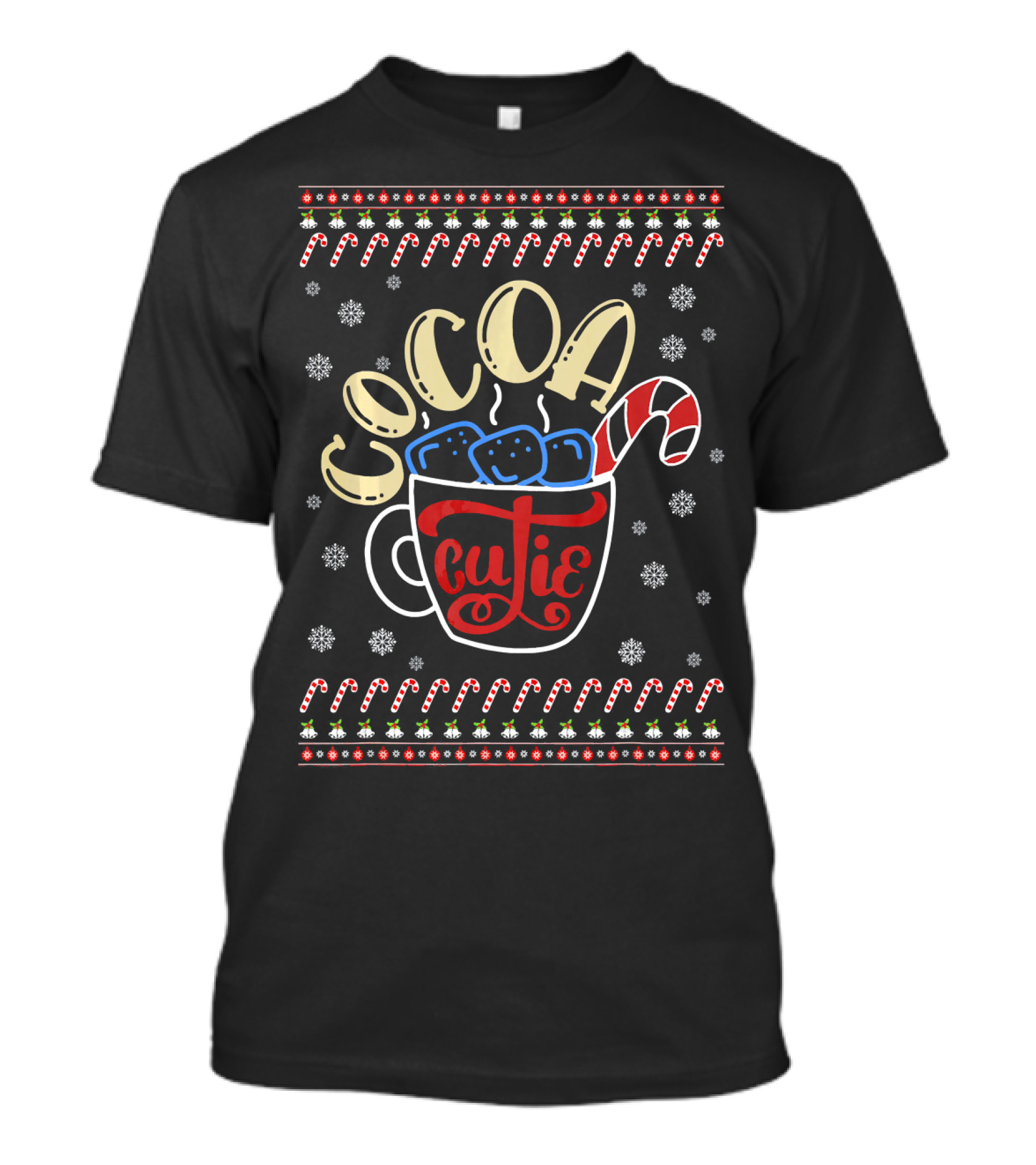 Cocoa Cutie Candy Cane Christmas Snowflakes T-Shirt