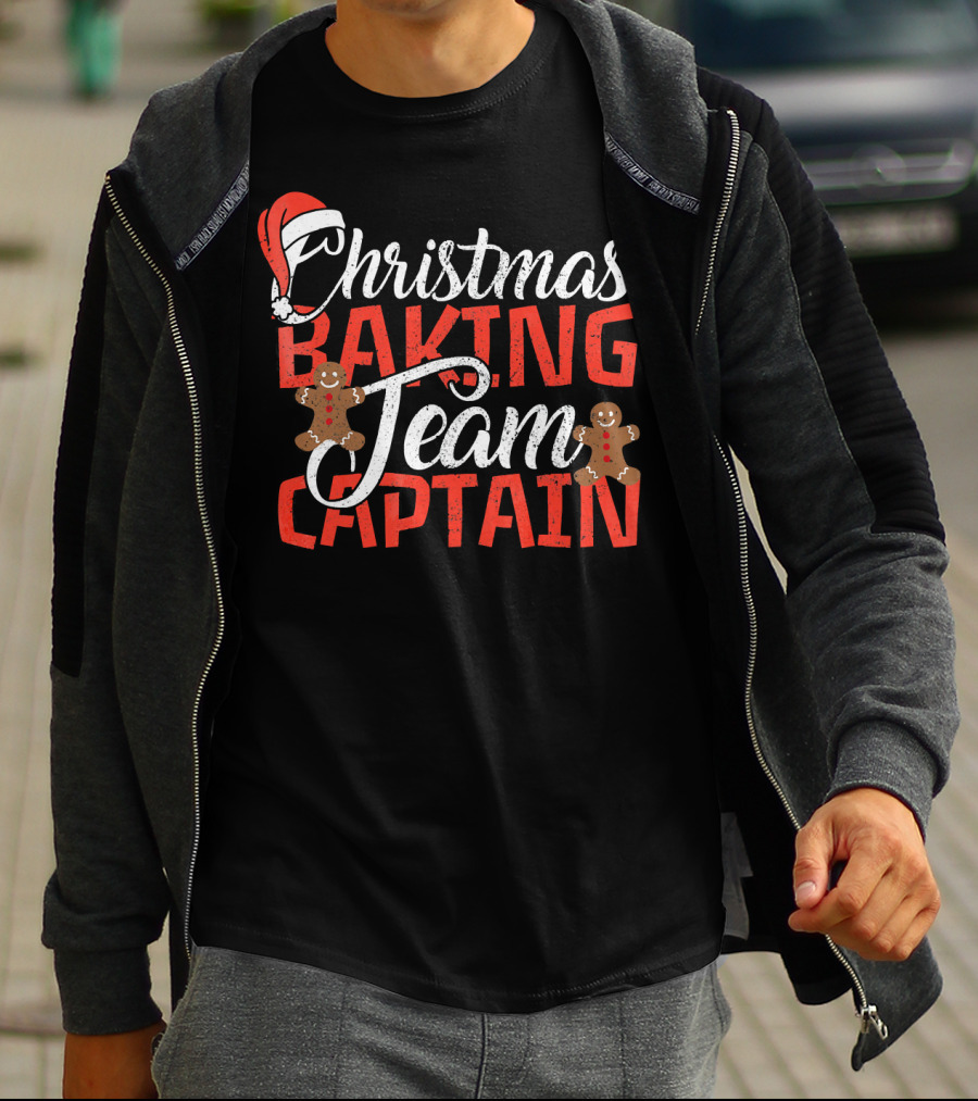 Christmas Baking Team Captain Gingerbread Santa Holiday T-Shirt