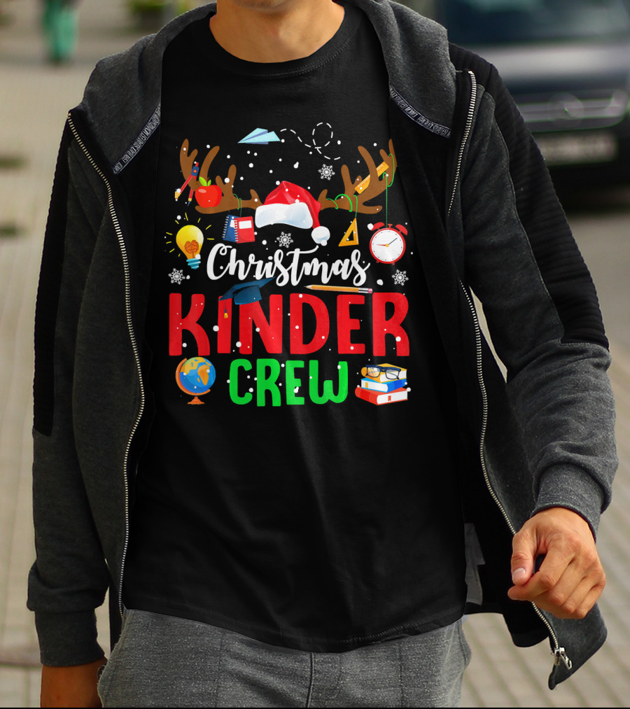 Christmas Kinder Crew Reindeer Holiday School Fun T-Shirt