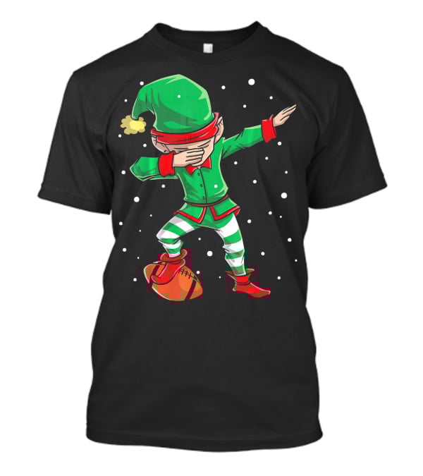 Dabbing Elf Christmas Football Holiday Fun T-Shirt