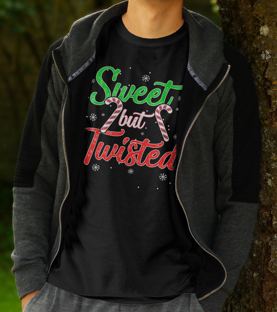 Sweet But Twisted Funny Candy Cane Christmas T-Shirt