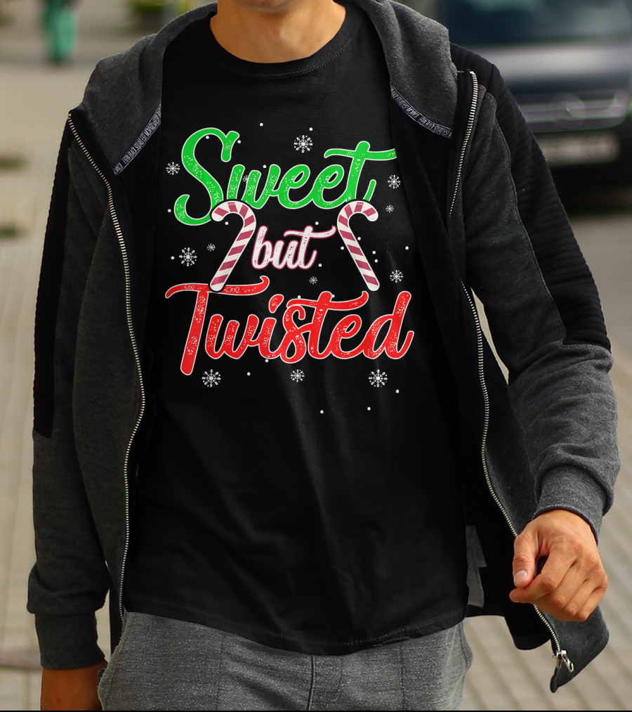 Sweet But Twisted Funny Candy Cane Christmas T-Shirt