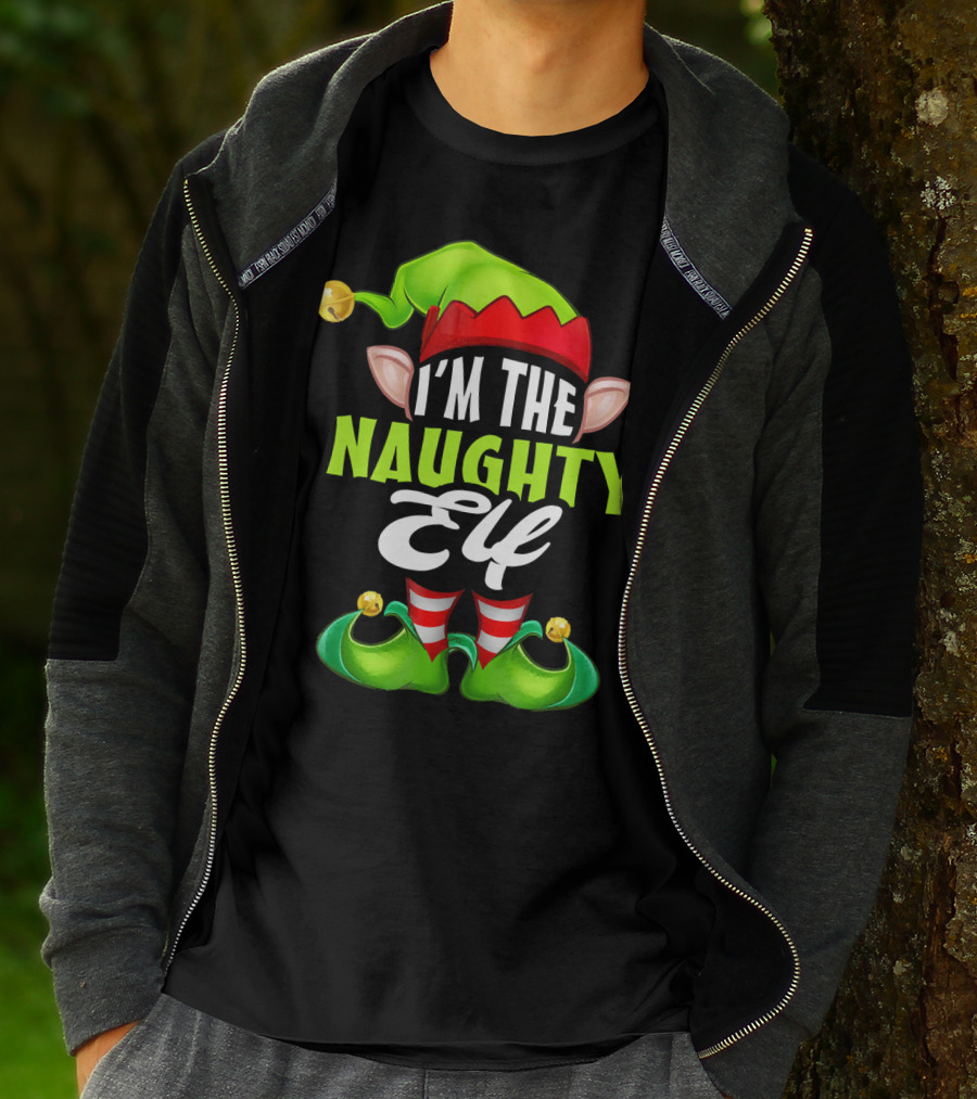 I'm The Naughty Elf Matching Family Holiday Pajamas T-Shirt