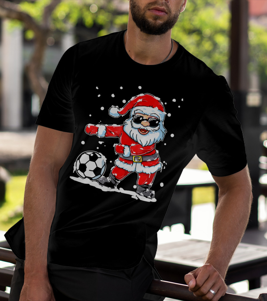 Christmas Flossing Santa Soccer T-Shirt