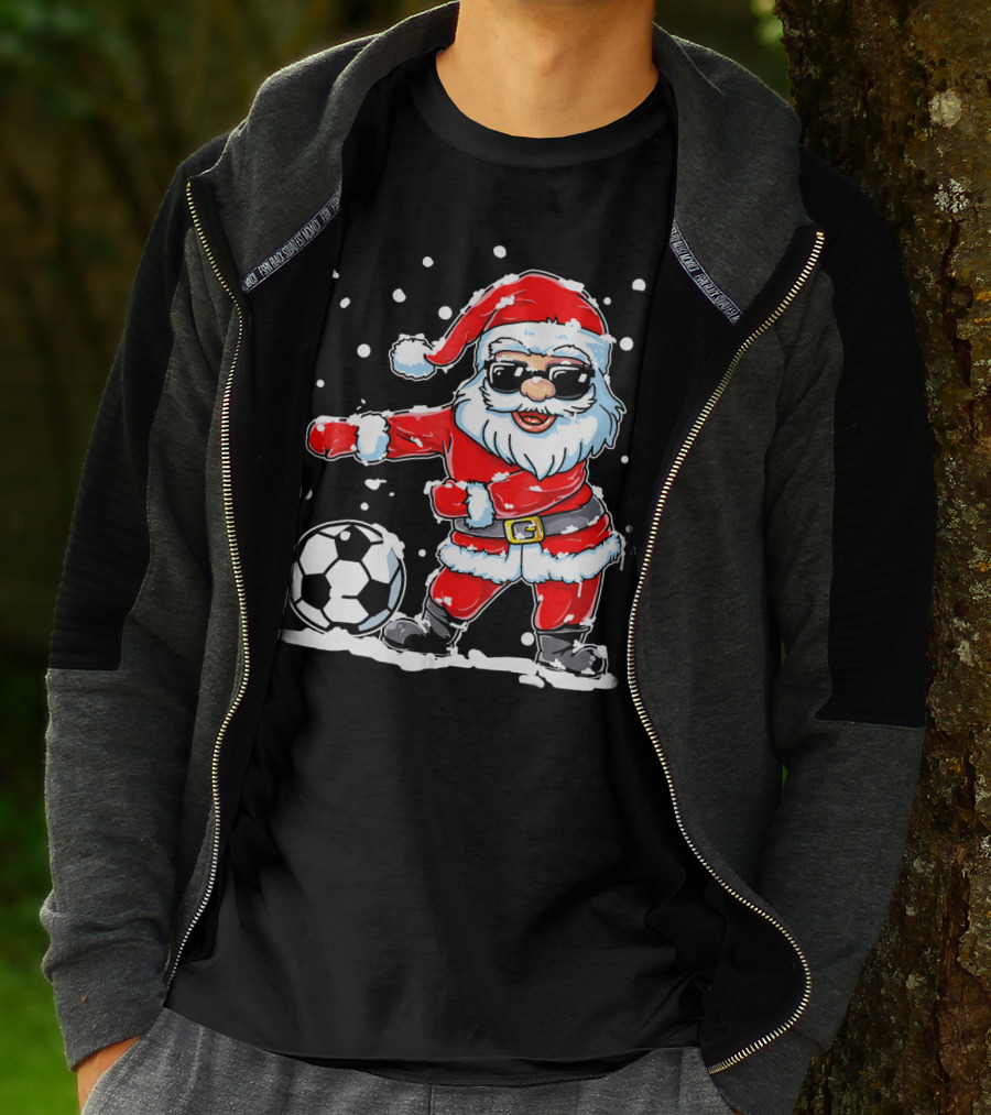 Christmas Flossing Santa Soccer T-Shirt