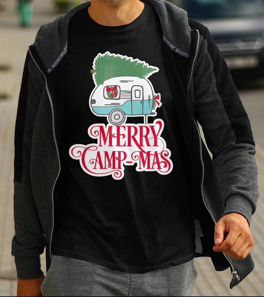 Merry Camp-Mas Christmas Vintage Camper T-Shirt