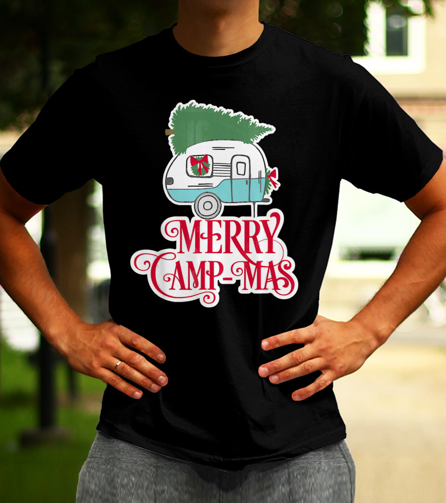 Merry Camp-Mas Christmas Vintage Camper T-Shirt