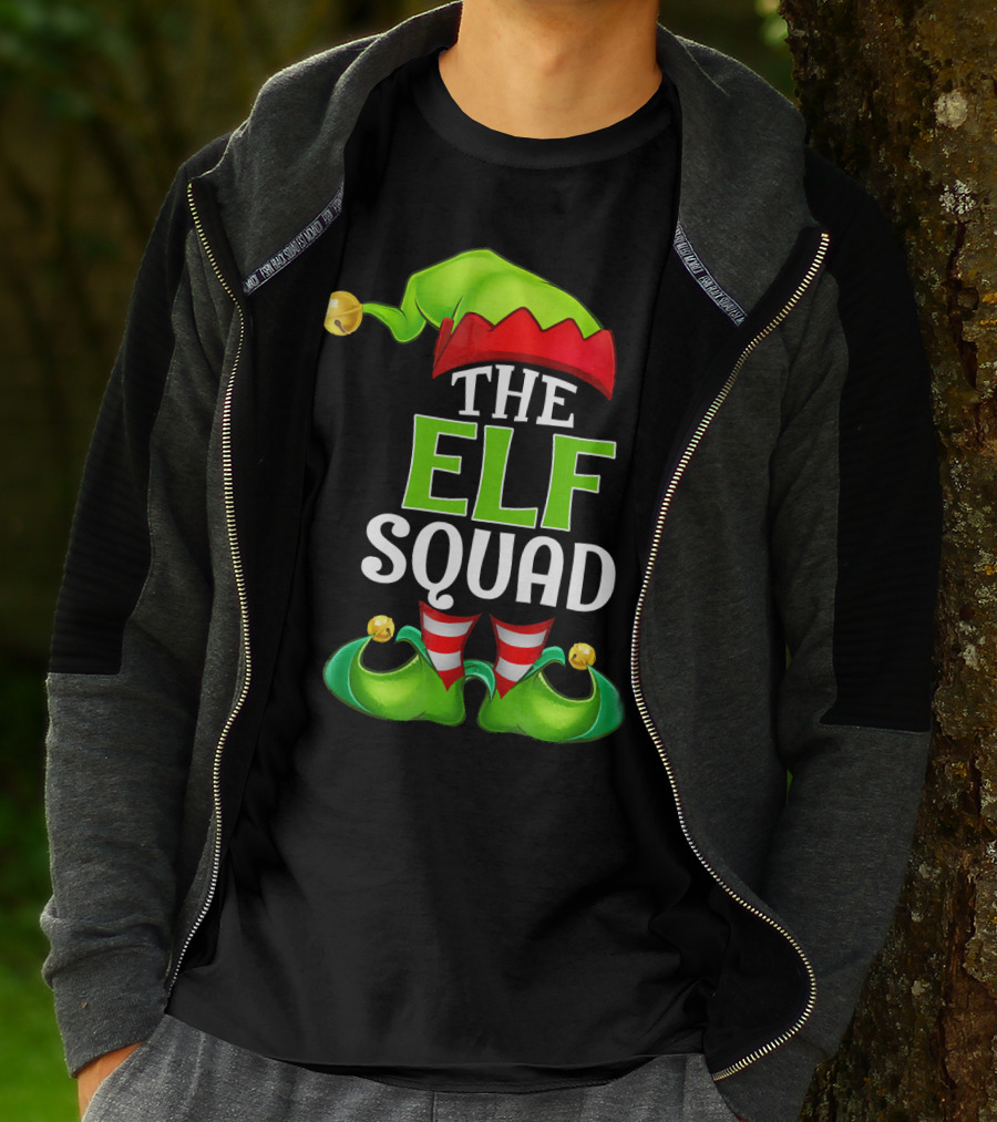 THE ELF SQUAD Green Hat Striped Stockings T-Shirt