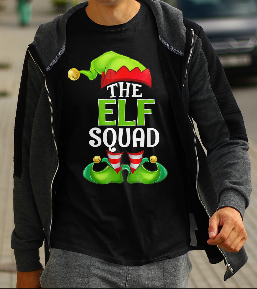 THE ELF SQUAD Green Hat Striped Stockings T-Shirt