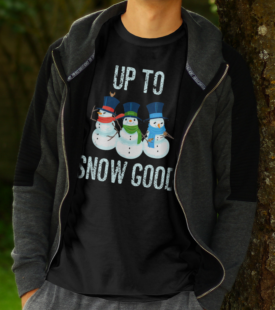 Up To Snow Good Snowmen Trio With Hats And Scarves T-Shirt