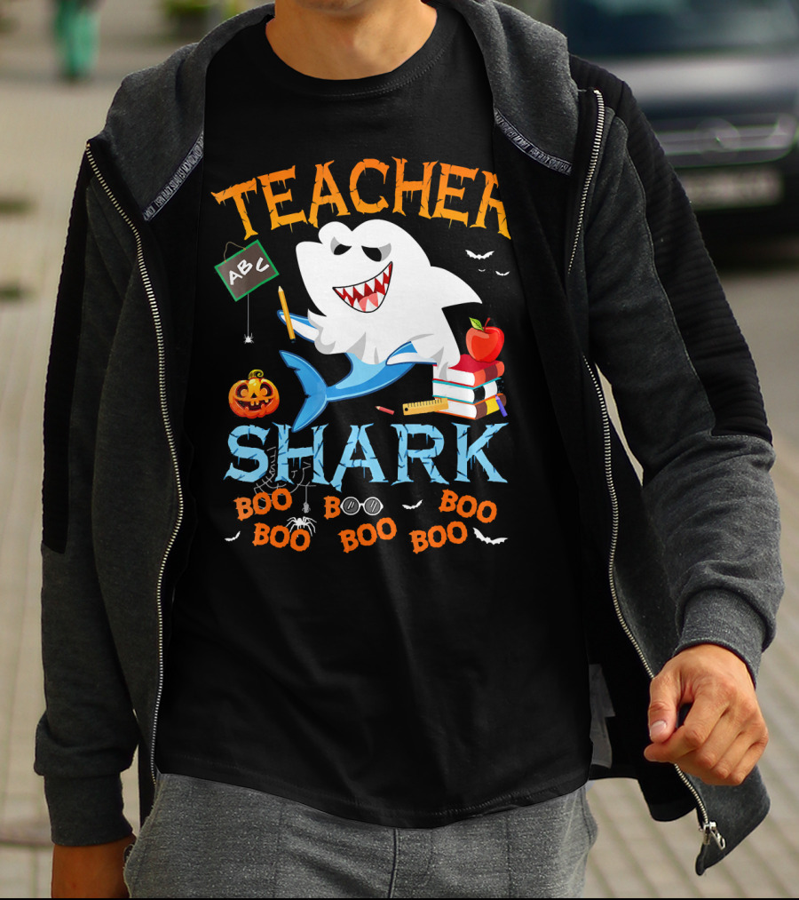 Teacher Shark Halloween Boo Classroom T-Shirt