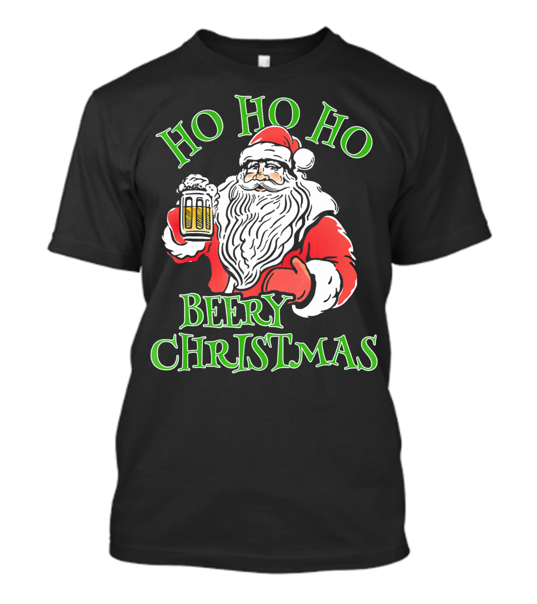 Ho Ho Ho Beery Christmas Santa With Beer T-Shirt