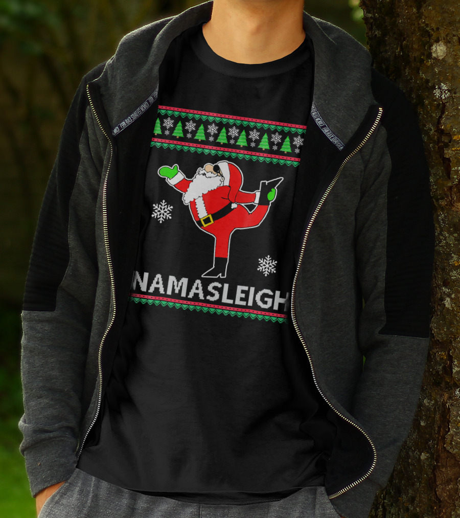 Namasleigh Santa Yoga Christmas Holiday T-Shirt