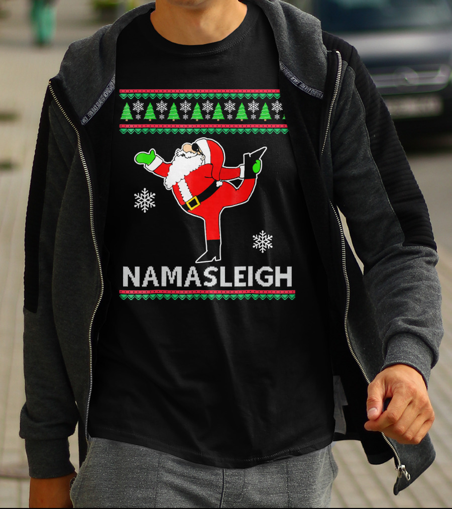 Namasleigh Santa Yoga Christmas Holiday T-Shirt