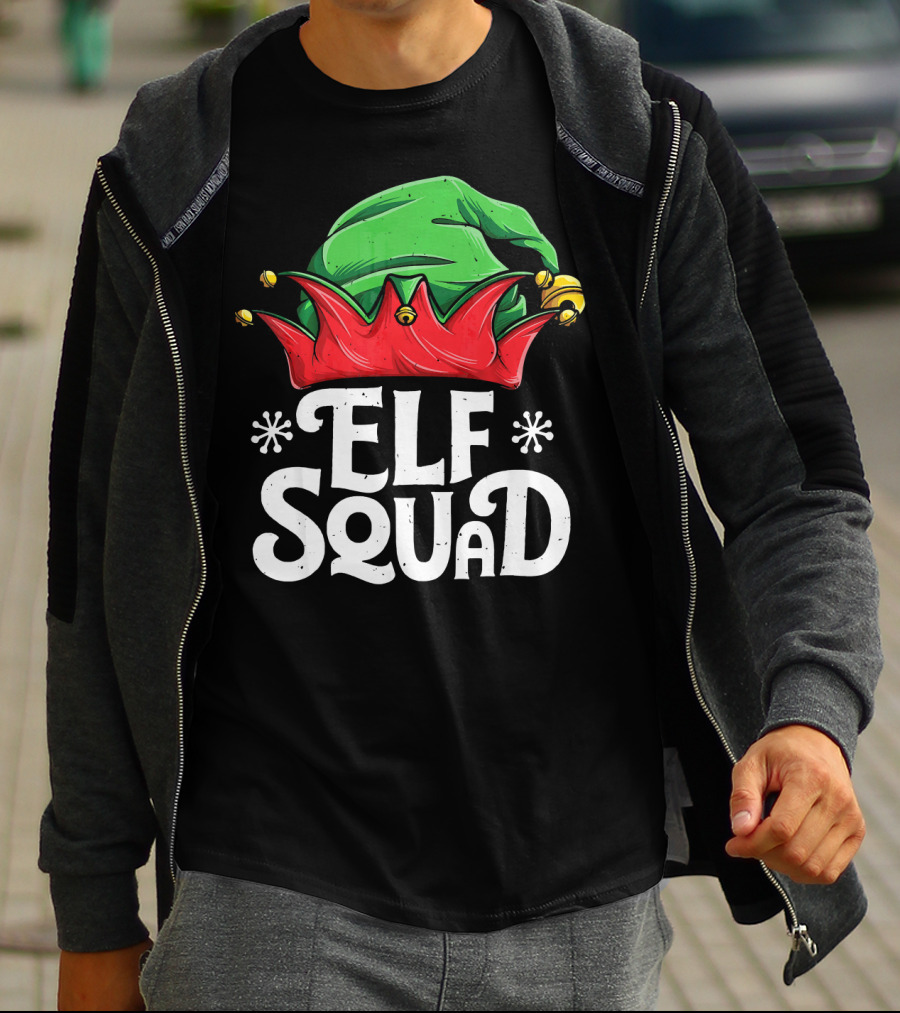 Elf Squad Christmas Elves Hat Festive Family T-Shirt