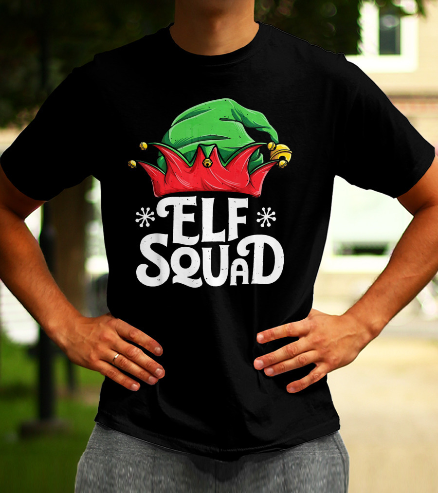 Elf Squad Christmas Elves Hat Festive Family T-Shirt