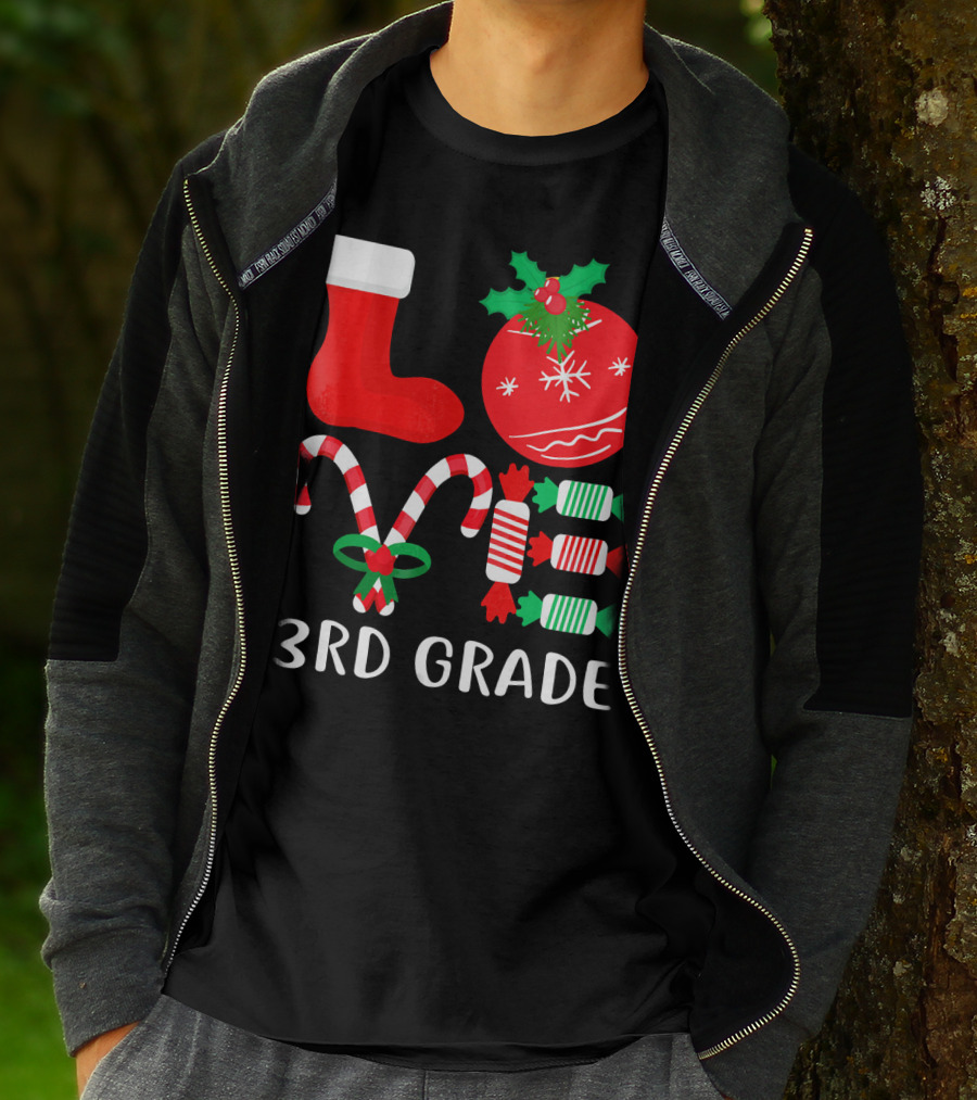 Candy Cane Christmas 3rd Grade Holiday T-Shirt
