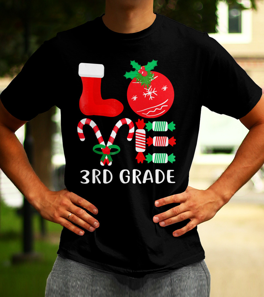 Candy Cane Christmas 3rd Grade Holiday T-Shirt