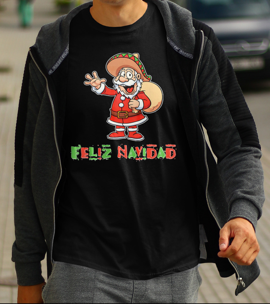 Feliz Navidad Mexican Santa Mexi Sombrero T-Shirt