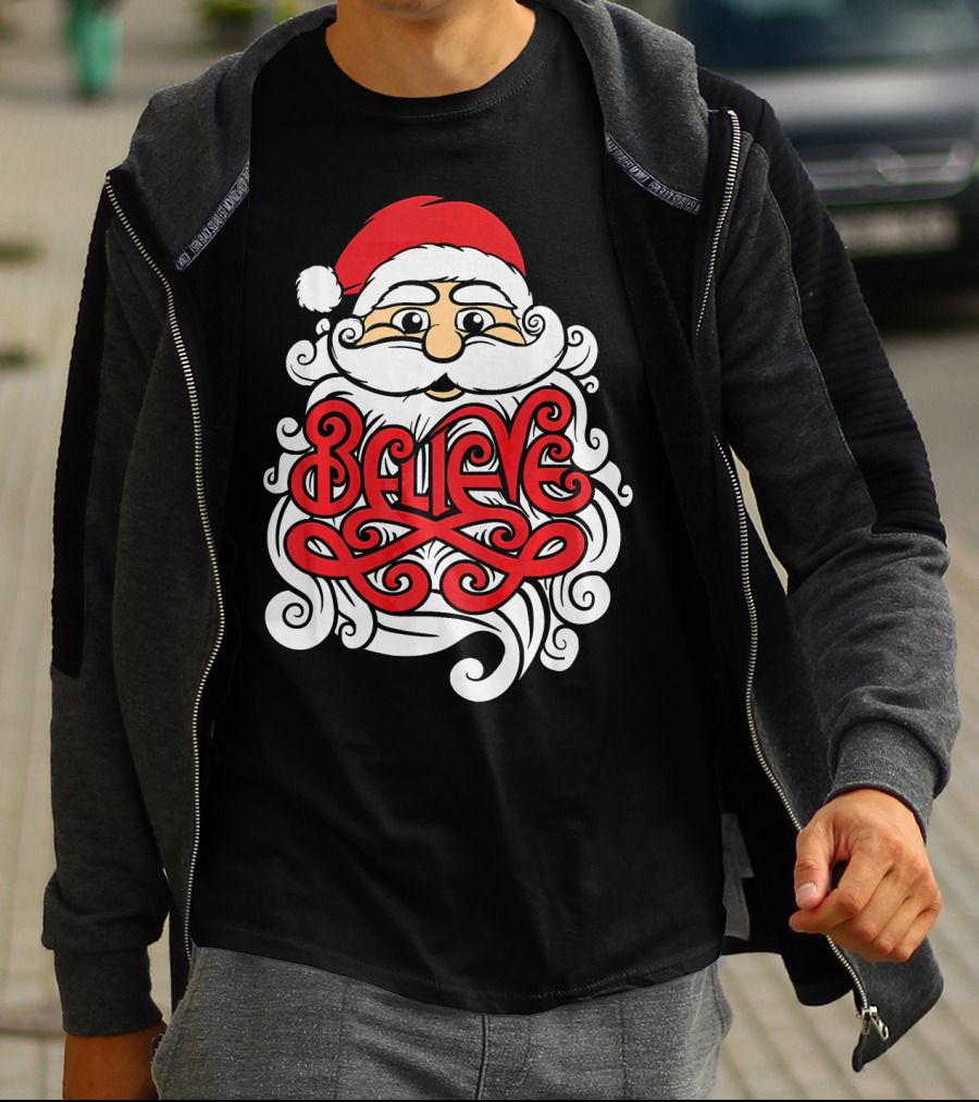 Believe Santa Christmas X Mas T-Shirt
