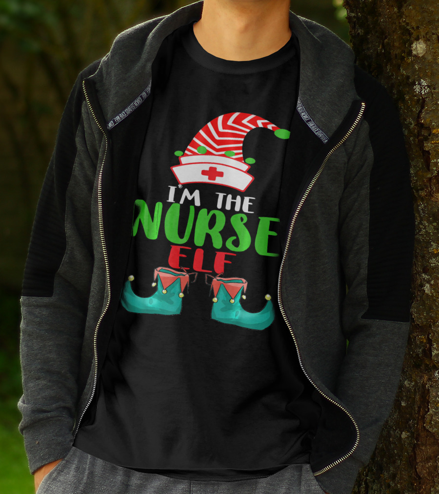 I'm The Nurse Elf Cute Christmas Elf Costume Xmas Idea T-Shirt