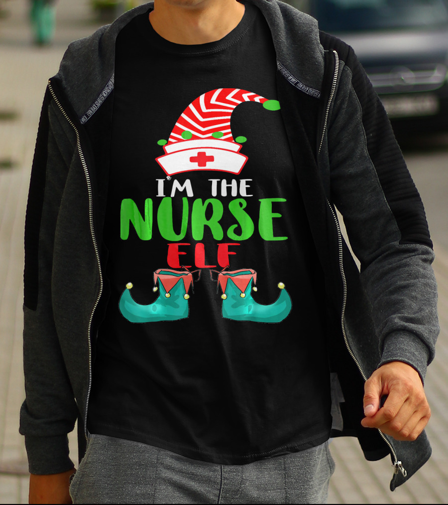 I'm The Nurse Elf Cute Christmas Elf Costume Xmas Idea T-Shirt