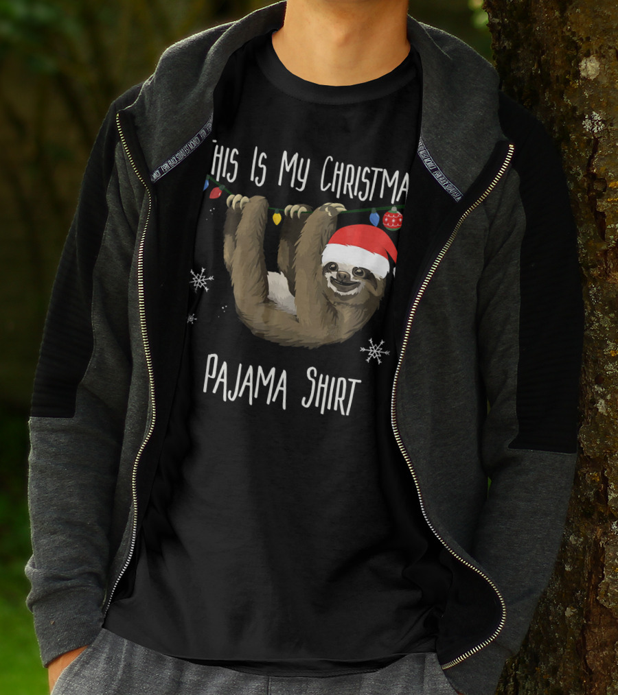 This Is My Christmas Pajama Shirt Sloth T-Shirt